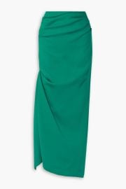 Christopher John Rogers Asymmetric gathered woven maxi skirt at The Outnet